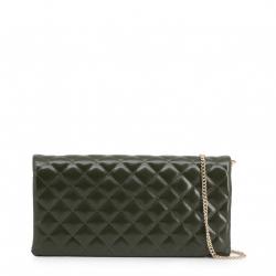 Pre Owned Love Moschino Dark Green Quilted Faux Leather Clutch Bag
