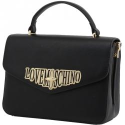 Pre Owned Love Moschino Black Faux Leather Top Handle Bag