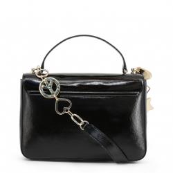 Pre Owned Love Moschino Black Faux Shiny Leather Top Handle Bag