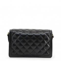 Pre Owned Love Moschino Black Quilted Faux Leather Crossbody Bag
