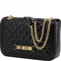 Love Moschino Black Quilted Faux Leather Chain Shoulder Bag
