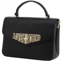 Pre Owned Love Moschino Black Faux Leather Top Handle Bag