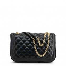 Pre Owned Love Moschino Black Quilted Faux Leather Chain Shoulder Bag