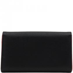 Pre Owned Love Moschino Black Faux Leather Flap Wallet