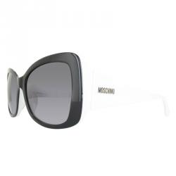 Pre Owned Moschino Black/White MO854S Cat Eye Sunglasses