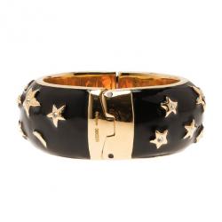 Moschino Moon and Stars Wide Black Bangle 17CM