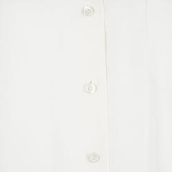 Pre Owned Moschino Cream Silk Contrast Bow Collar Detail Long Sleeve Shirt M