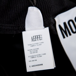 Pre Owned Moschino Couture Black Logo Embossed Jacquard Jogger Pants L