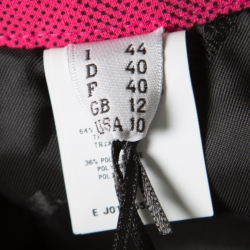 Pre Owned Moschino Couture Pink Trompe-L'oeil Printed Crepe Pencil Skirt M