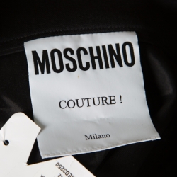 Pre Owned Moschino Couture Black Wool Zip Detail Peplum Skirt M