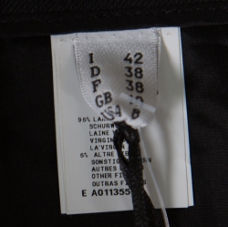 Pre Owned Moschino Couture Black Wool Zip Detail Peplum Skirt M