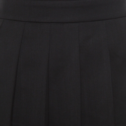Pre Owned Moschino Couture Black Wool Zip Detail Peplum Skirt M