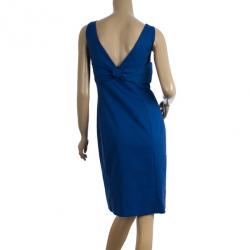 Pre Owned Moschino Bow Detail Fitted Dress M