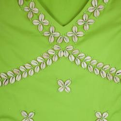 Moschino Cheap &amp; Chic Green Shell Appliqué Sleeveless Dress M