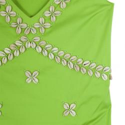 Moschino Cheap &amp; Chic Green Shell Appliqué Sleeveless Dress M