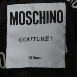 Pre Owned Moschino Couture Black Crepe Overlay Bomber Jacket M
