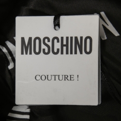 Pre Owned Moschino Couture Black Crepe Overlay Bomber Jacket M