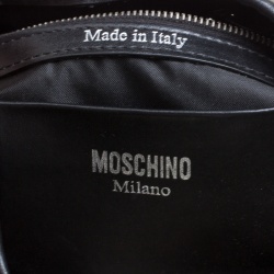 Moschino White Printed PVC Sketch Drawstring Hobo