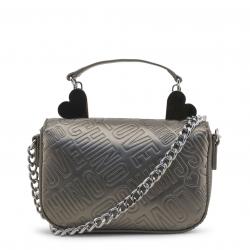 Pre Owned Love Moschino Grey Embossed Leather Top Handle Bag