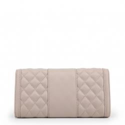 Pre Owned Love Moschino Taupe Quilted Leather WOC Clutch Bag