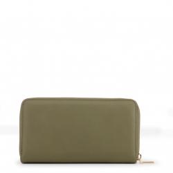 Pre Owned Love Moschino Green Leather Zip Around Wallet