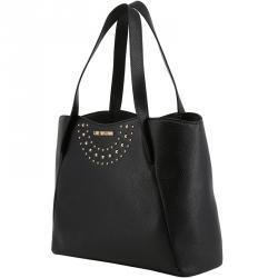Pre Owned Love Moschino Black Faux Leather Tote