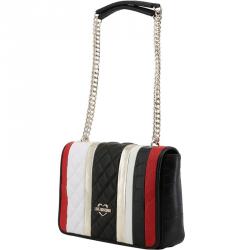Pre Owned Love Moschino Multicolor Embossed Quilted Leather Flap Bag