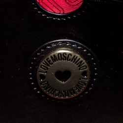Pre Owned Love Moschino Black Quilted Synthetic Leather Love Chain Flap Shoulder Bag