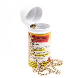 Pre Owned Moschino White Capsule Printed Patent Leather Pill Bottle Crossbody Bag