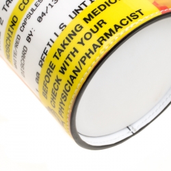 Pre Owned Moschino White Capsule Printed Patent Leather Pill Bottle Crossbody Bag