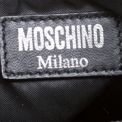 Pre Owned Moschino Black Leather Biker Jacket Shoulder Bag