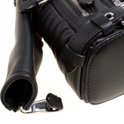 Pre Owned Moschino Black Leather Biker Jacket Shoulder Bag