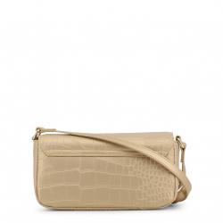Pre Owned Love Moschino Yellow Croc Embossed Faux Leather Crossbody Bag