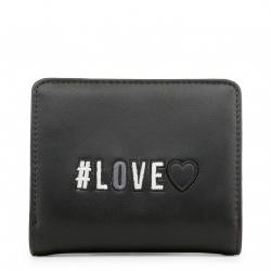Pre Owned Love Moschino Black Faux Leather Coin Purse
