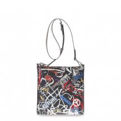 Pre Owned Love Moschino Multicolor Faux Print Leather Crossbody Bag