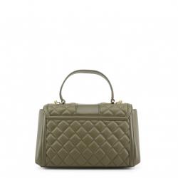 Pre Owned Love Moschino Green Quilted Faux Leather Crossbody Bag