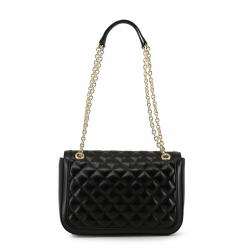 Pre Owned Love Moschino Black Quilted Faux Leather Chain Shoulder Bag