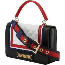 Pre Owned Love Moschino Multicolor Quilted Faux Leather Top Handle Bag