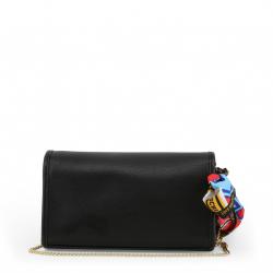 Pre Owned Love Moschino Black Faux Leather Scarf WOC Clutch Bag