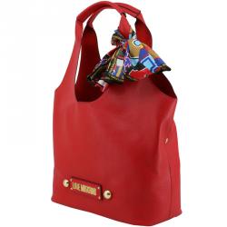 Pre Owned Love Moschino Red Faux Leather Scarf Shoulder Bag