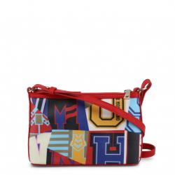 Pre Owned Love Moschino Multicolor Printed Faux Leather Crossbody Bag