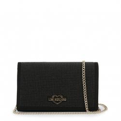 مملوكة مسبقًا Love Moschino Black Fabric Studded WOC Clutch Bag