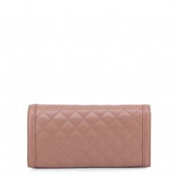 Pre Owned Love Moschino Pink Quilted Faux Leather WOC Clutch Bag
