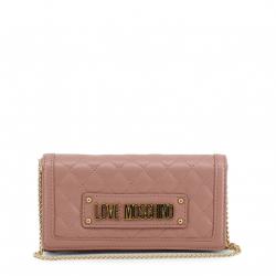 Pre Owned Love Moschino Pink Quilted Faux Leather WOC Clutch Bag
