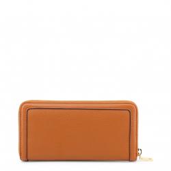 Pre Owned Love Moschino Brown Faux Leather Zip Around Wallet