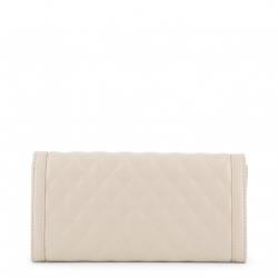 Pre Owned Love Moschino White Faux Leather WOC Clutch Bag 