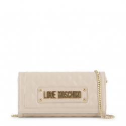 Pre Owned Love Moschino White Faux Leather WOC Clutch Bag 
