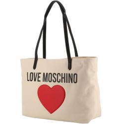 Pre Owned Love Moschino Brown Fabric Applique Shoulder Bag