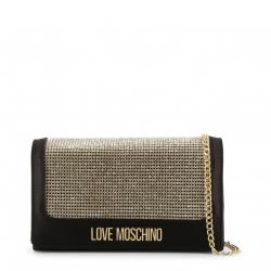 Pre Owned Love Moschino Black Fabric Applique WOC Crossbody Bag