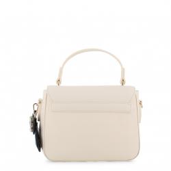 Pre Owned Love Moschino White Faux Leather Love Applique Crossbody Bag